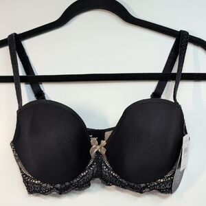 NWT Le Mystere Isabella Nouveau Smooth Women's 34E Black Underwire Bra 9535 NEW